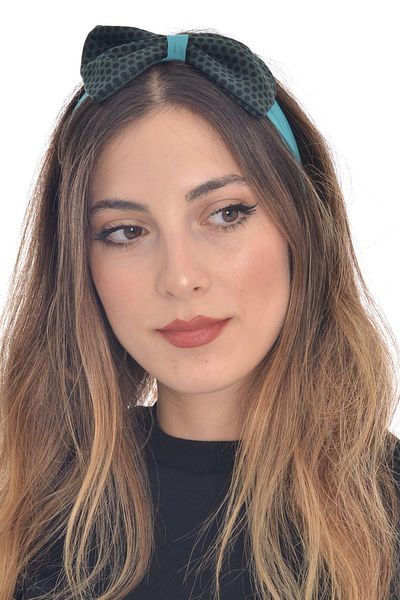 hahai accessories Women's Elastic Polka Dot Turquoise Shaded Hair Band