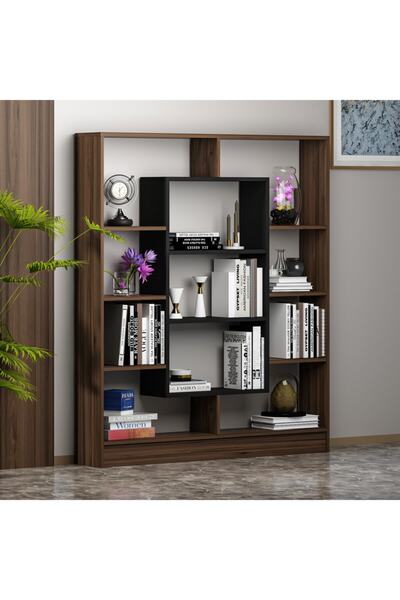 Betroya Venüs Kitaplık - Ceviz / Siyah