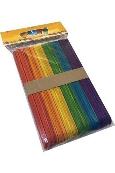 Genel Markalar Ahşap Renkli Geniş Dondurma - Dil Çubuğu Abeslang 50 Adet 8681...