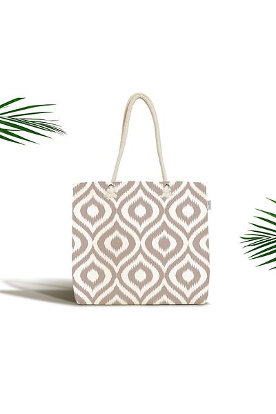 Realhomes Υφασμάτινη τσάντα Unisex Mink Ikat με μοτίβο ψηφιακής εκτύπωσης με φερμουάρ
