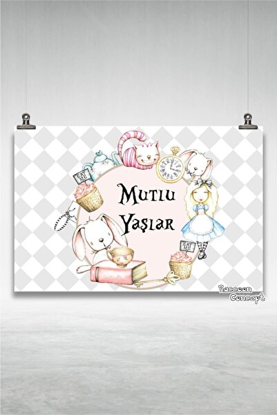 Alice Temalı Doğum Günü Afişi
