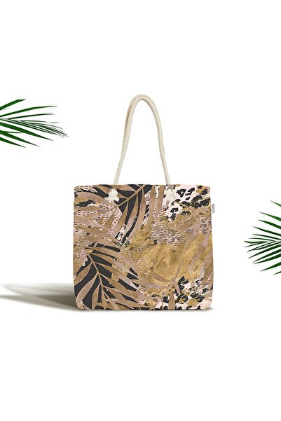 Realhomes Чорна сумка з блискавкою та мотивом з висушених листя на чорному ле...