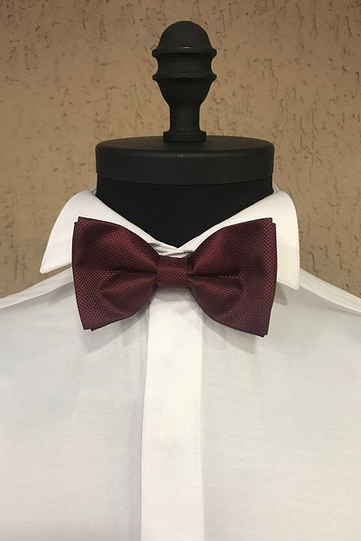 Quesste Accessory Claret Red Men's Bow Tie - Dobby