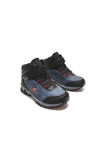 Cool Boy's Navy Blue Orthopedic Velcro Trekking Shoes Boots