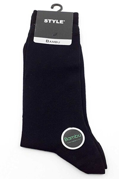 Style Ανδρικές μαύρες απλές κάλτσες μπαμπού 12 τεμαχίων