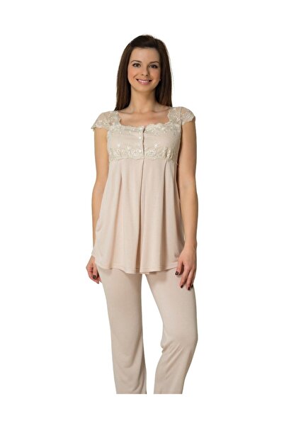 Effort Pijama طقم بيجامة للحوامل بأكمام قصيرة من إيفورت ميلك كوفي أحمر 2303