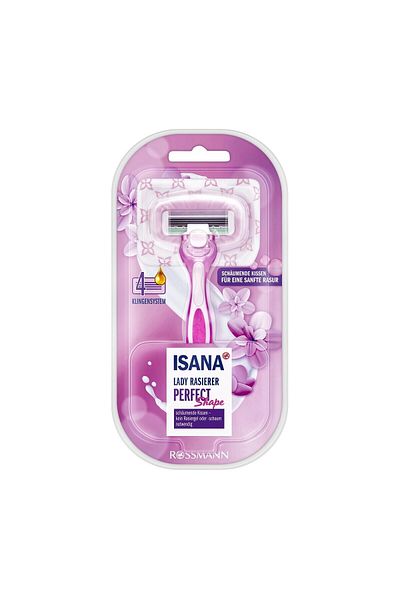 ISANA Vegan Carefree Shaving Razor with 4 Blades for Women 1 Piece