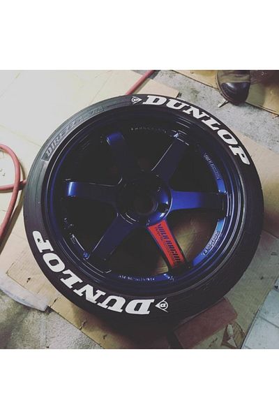 Abaküs Text pe anvelope Dunlop White 8 bucăți de calitate de primă clasă Sticker fără decolorare