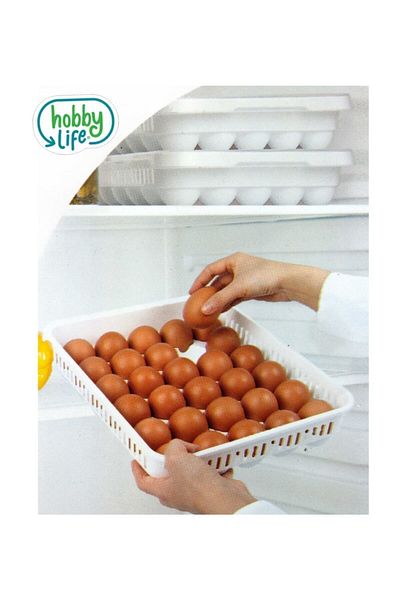 HOBBY LİFE حاوية تخزين البيض الكبرى المكونة من 30 قطعة