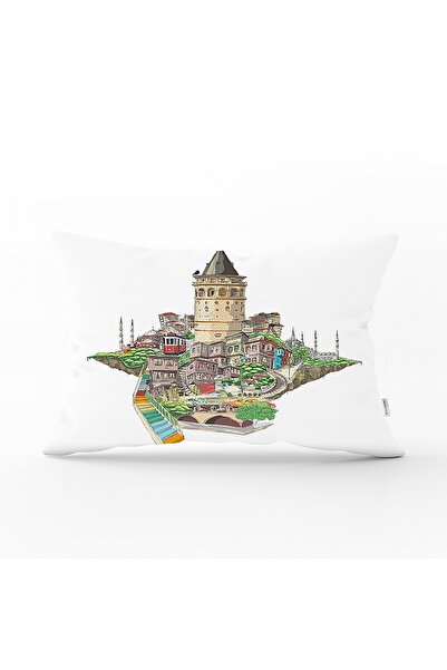 Realhomes Galata kula digitalno štampana dekorativna pravougaona jastučnica
