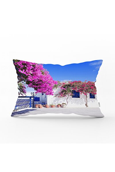 Realhomes Mor Sarmaşık Desenli Dijital Baskılı Modern Dikdörtgen Yastık Kırle...