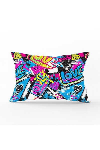 Realhomes غطاء وسادة رمي مستطيل حديث مطبوع رقميًا من Popart Love Motif