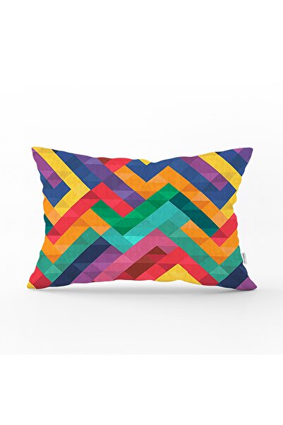 Realhomes Model geometric colorat, imprimat digital, husă de pernă dreptunghi...
