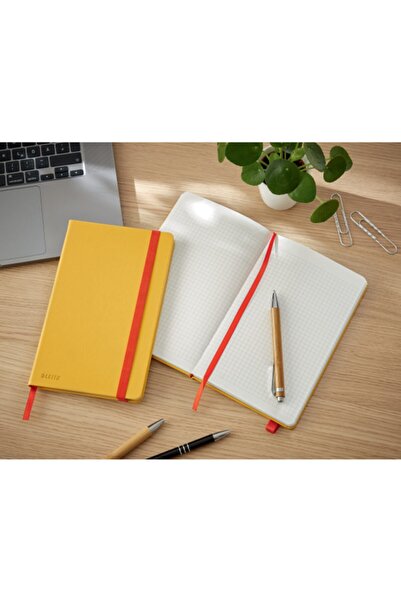 Leitz Cozy Soft Touch Ciltli Kapaklı Kareli Orta Boy A5 Defter Sarı