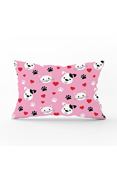 Realhomes Husă de pernă dreptunghiulară modernă cu imprimeu pentru câini și p...