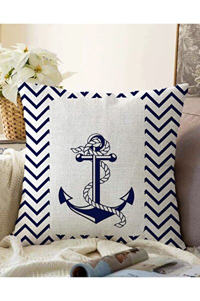 Realhomes Desen geometric cu două fețe pe fundal alb Model de ancorare Husă d...