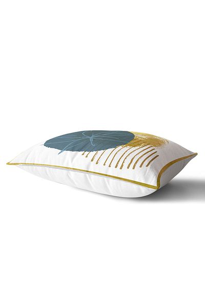 Realhomes Gold Cerceve în interior cu model oval husă de pernă dreptunghiulară modernă, pe fundal alb