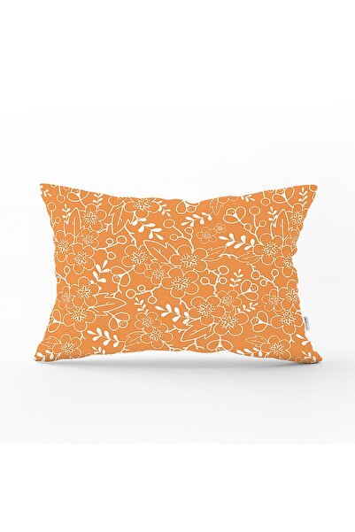 Realhomes وسادة مستطيلة حديثة - غطاء وسادة مطبوع عليه زهور ملونة ورقم رقمي