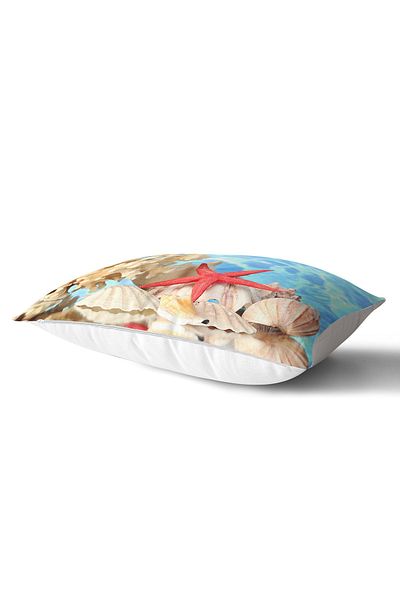 Realhomes Red Starfish Special Designed Digital Printed Modern Rectangular Perna Throw Perna Cover
