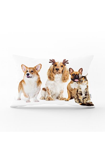 Realhomes Diverse modele de câini, imprimate digital, husă de pernă dreptungh...
