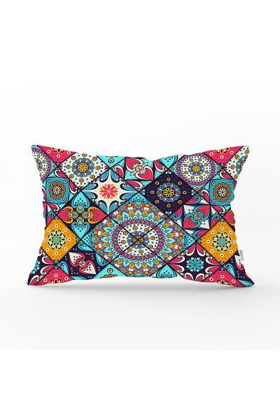 Realhomes Geometric Patterned Digital Printed Modern Rectangular Pillow Throw...
