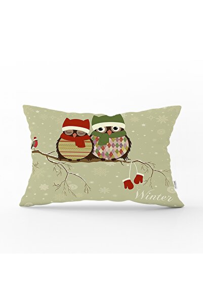 Realhomes Husă de pernă decorativă dreptunghiulară cu model de bufniță, impri...