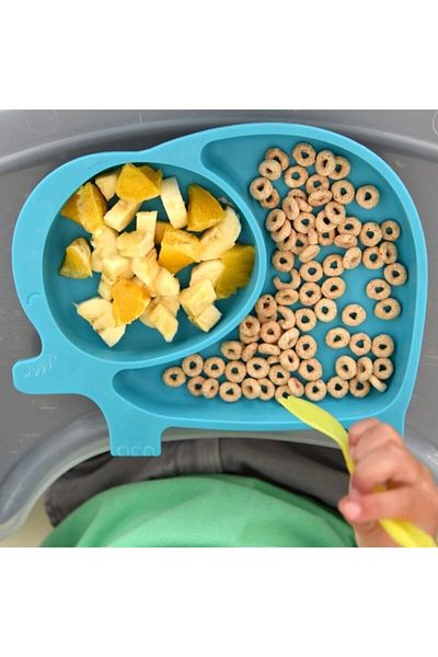 Lova Boy's Blue Cute Elephant Food Plate with Compartments