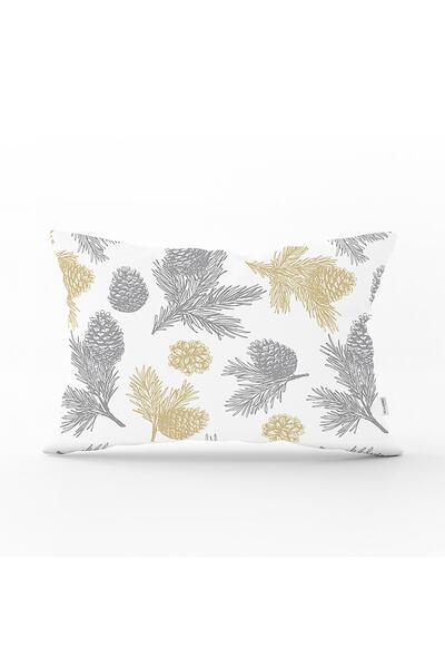 Realhomes Modern Rectangular Pillow Throw Pillow Cover with Gold Detailed Con...
