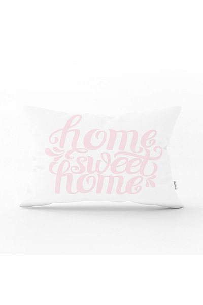 Realhomes Pudra Home Sweet Home Digital Printed Rectangular Throw Pillow Cover