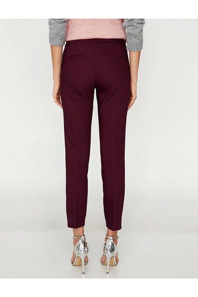 Koton Pantaloni de damă Burgundy slim fit
