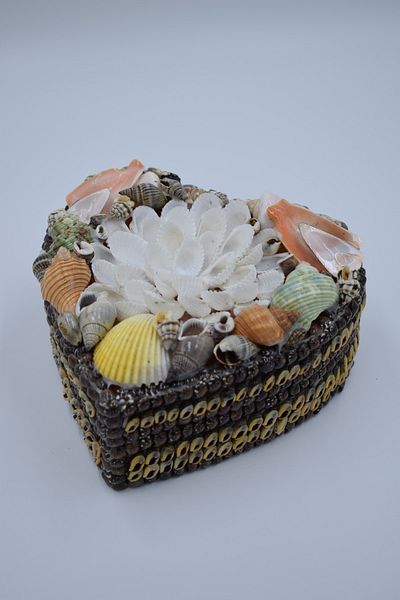 Hedicaret Seashell Box, 15 cm, Heart, Jewelry, Makeup Box, Gift