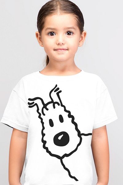 ROCKANDROLL Tricou alb cu mânecă scurtă cu zăpadă pentru fetiță