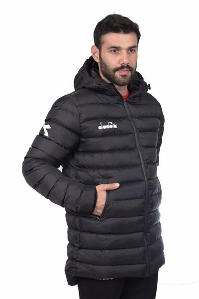 Diadora Мъжко черно дълго палто Roy Anarok