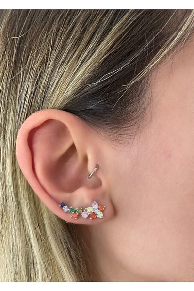 Markiz Takı Single Design Colorful Stone Earrings