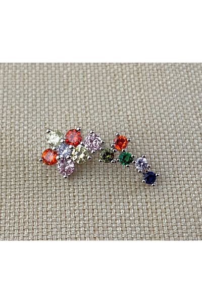 Markiz Takı Single Design Colorful Stone Earrings