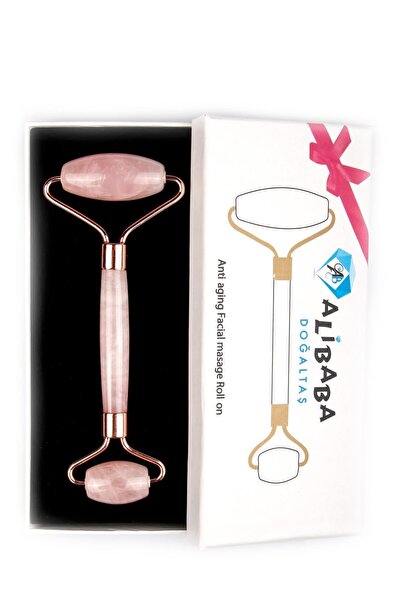 Alibaba Doğaltaş Pembe Kuvars Doğal Taş Masaj Taşı - Face Roller