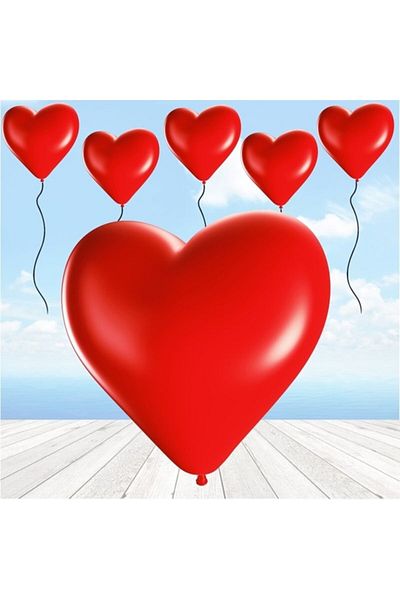 busemm Red Heart Balloon 10 Pieces