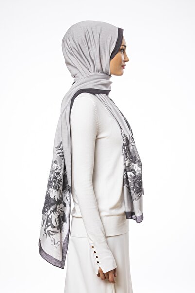 19V69 ITALIA Dark Gray Modal Shawl Modal Series 75x200 Cm With Scarf Hanger And Gift Set