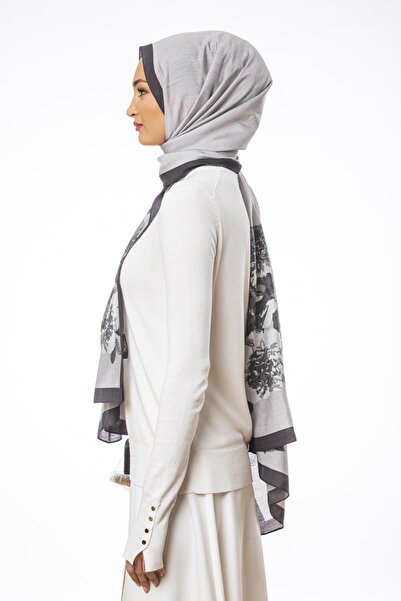 19V69 ITALIA Dark Gray Modal Shawl Modal Series 75x200 Cm With Scarf Hanger And Gift Set