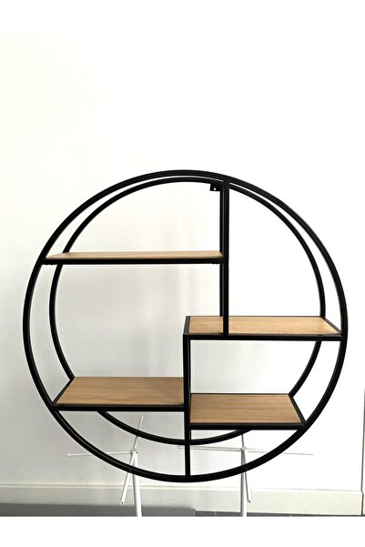 Dem Design Ibiza Duvar Rafı - Siyah & Ahşap