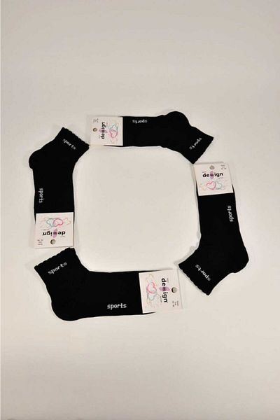 Design Socks Women's Black Half Socks