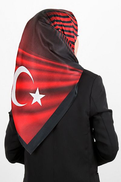RENKLİBUTİK Digital Taffeta Flag Scarf
