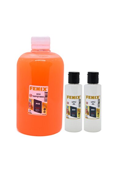 Red Rose 500 مللي جل نيون فوسفوري برتقالي سلايم + 2 أنبوب 70 مللي بوركس سائل