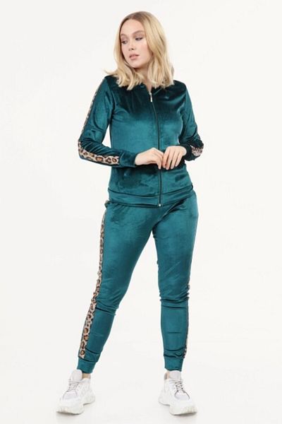 İkmal Leopard Emerald Green Kadaife Suit