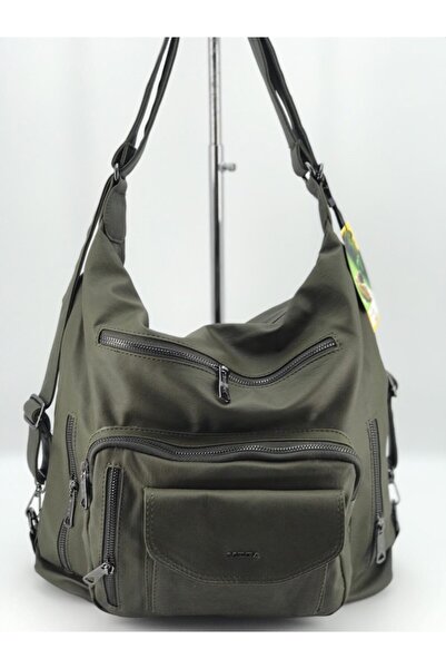 MEGA ÇANTA Umăr și rucsac verde pentru femei