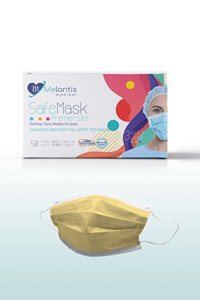 Melantis Medikal Meltblownlu + Tip 2r 3 Katlı Telli Cerrahi Maske 1 Kutu 50 Adet
