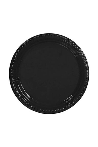 Huzur Party Store Siyah Renginde 22'cm 25'li Parlak Tabak Renkli Dayanıklı Pl...