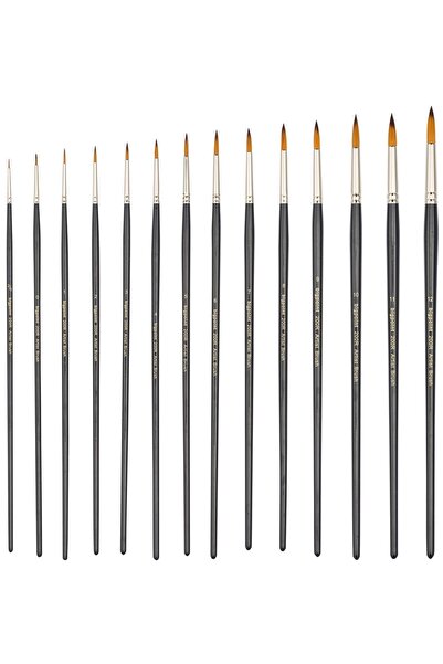 Bigpoint فرشاة مستديرة من الشعر الصناعي من سلسلة 200R رقم: 2 × 12 قطعة