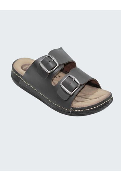 CEBECİ TİCARET Men's Slippers Anatomical Sole Black