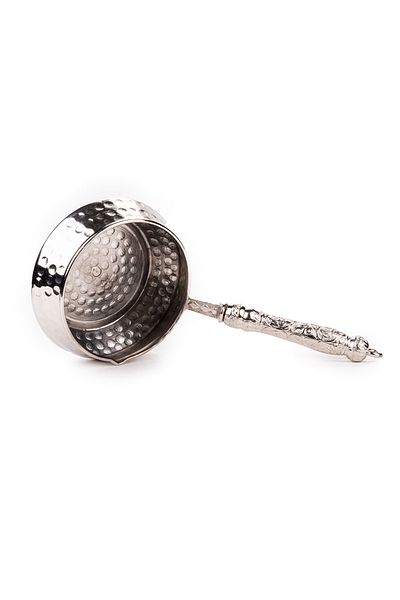 Handygoo Nickel Plated Forged Copper Sauce Bowl with White Handle